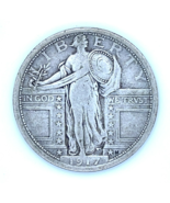 1917 Type 1 25C Standing Liberty Quarter in Fine Condition, 4 Digit Date - $108.30 CAD