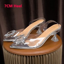 Sexy Transparent PVC Sandals Women Pointed Clear Crystal Cup High Heel Stiletto  - £20.00 GBP
