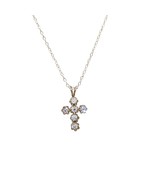 Sterling Silver CZ Cross Pendant on Delicate 925 Chain Necklace - $57.09