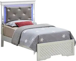 Glory Furniture Verona Wood Twin Size Bed Silver Champagne - £591.25 GBP
