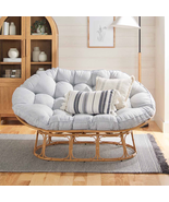 Double Papasan Accent Chair, Grey Linen - €377,14 EUR