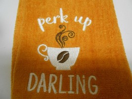 New plush Embroidered Kitchen Hand Towel : PERK UP DARLING nice Christmas  - £5.23 GBP