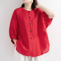 Blouse Casual Shirts Tops Female Red - £12.70 GBP