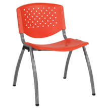 HERCULES Series 880 lb. Capacity Orange Plastic Stack Chair with Titanium Gray P - $80.99+