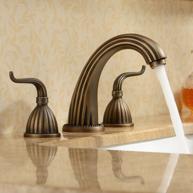 Antique bronze 8&quot; Widespread 3 Pieces bathroom classic Lav Sink faucet m... - $69.29