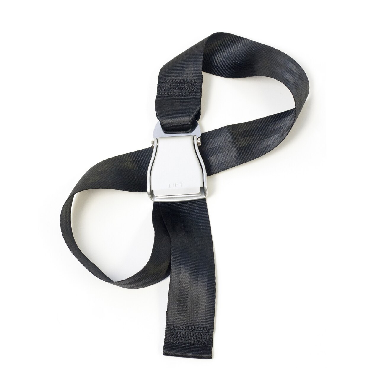 Flybuckle Airplane Seat Belt Fashion Belt - Coal Black, Medium