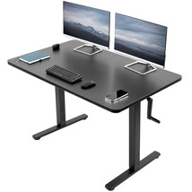 VIVO Manual 48&quot; x 30&quot; Stand Up Desk, Black Table Top, Black Frame - £333.48 GBP