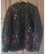 VTG Icelandic Design Cardigan Womens L Wool Frog Button Lined Nordic Jac... - $60.57 CAD