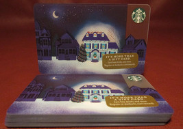 Starbucks 2017 Blue House on a Purple Night Gift Card New with Tags - $96.58 MXN