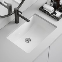 Enbol Bathroom Undermount Sink White Rectangular Ceramic Sink For, Ecu1812 - £152.45 GBP