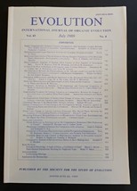 International Journal of Organic Evolution July 1989 Vol 43 No 4 Pg 717-924 - £23.25 GBP