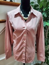 Coldwater Creek Women Pink 100% Cotton Long Sleeve Collared Button Down Shirt 1X - £19.98 GBP