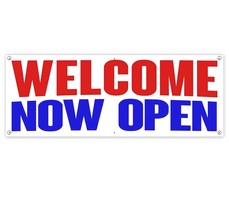 WELCOME NOW CLEARANCE BANNER Advertising Vinyl  Flag Sign INV - £15.07 GBP