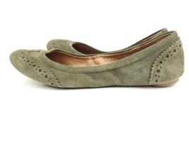 Lucky Brand Edie Leather Green Suede Ballet Wing Tip Flats Sz 6.5 M - $29.95