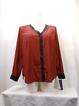 Elementz Ladies Button-Down Shirt Long-Sleeve Striped Plus Size 2X - £19.54 GBP