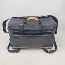 Vintage Mohawk Black Camera Gear Bag 18x10x11 Padded Shoulder Strap Leat... - $59.39