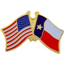 American &amp; Texas Flags Pin 1&quot; - £7.64 GBP