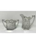 Creamer &amp; Sugar Central Glass Works KRYSTOL Silver Overlay Trophy Handle... - $42.70