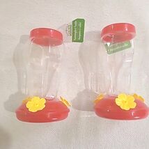 Lot of 2 Hummingbird Nectar Feeders Hanging Patio Balcony Lanai Garden P... - $12.86