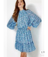 New LILLY PULITZER Ellielynn long sleeve Dress Smocked Waist Bow neck Si... - $344.56 CAD