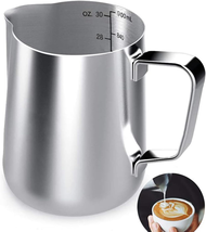 Milk Frothing Pitcher, 32 Oz Milk Frother Cup Espresso Cup Stainless Steel - £14.85 GBP