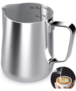 Milk Frothing Pitcher, 32 Oz Milk Frother Cup Espresso Cup Stainless Steel - £15.00 GBP