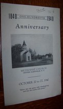 1840-1940 100TH ANNIVERSARY METHODIST CHURCH CENTER GLENVILLE NY PROGRAM - $6.92