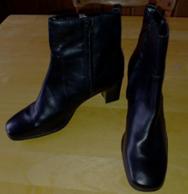 Croft &amp; Barrows &quot;Alyna&quot; Ladies Black Leather Zip BOOTS-11M-BARELY WORN-NICE - £14.70 GBP