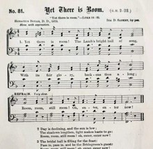 1883 Gospel Hymn Yet There Is A Room Sheet Music Victorian Religious ADB... - £11.77 GBP
