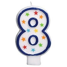 amscan #8 Flat Molded Candle |Birthday |Anniversary - £3.15 GBP
