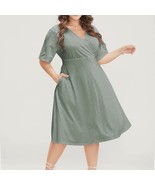 Bloomchic NWT Laser Cut Solid Dress * Sage Green * Size 12 - $24.19