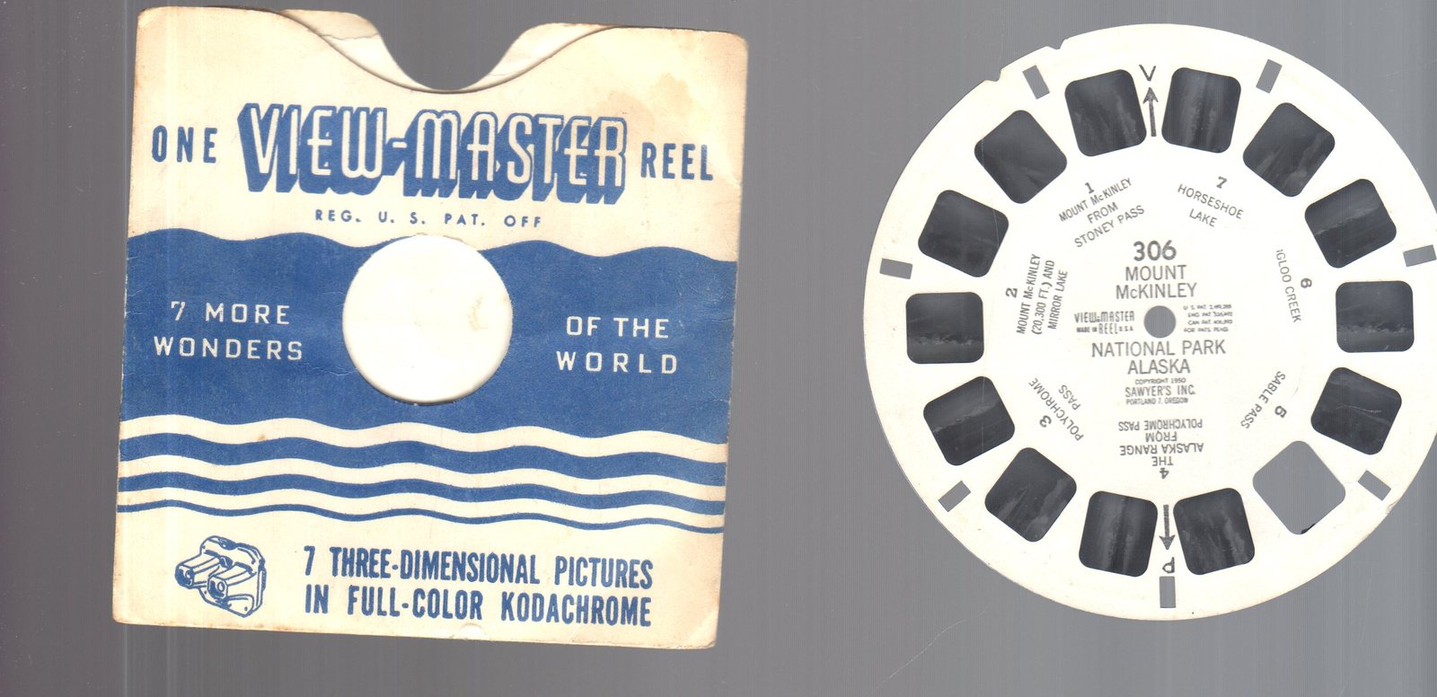 View-master - Reel 306 Mount McKinley National Park Alaska Sawyer&#39;s Vint... - $3.50