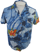St Johns Bay Womens Hawaiian camp shirt sz PL tropical floral luau vtg r... - £18.13 GBP