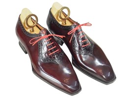 Men Bespoke Good Year Welted Premium Leather Oxford Shoes Chiseled Toe Shoes - $149.24