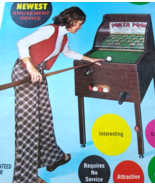 Poker Pool Arcade Flyer Original Billiards Game  Retro Vintage Artwork Mod Lady - $61.78