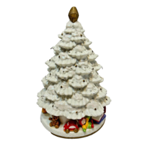 Vintage Avon Christmas Tree Fiber Optic Porcelain Musical 10” No Bottom - $35.37