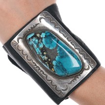 Vintage Sterling Bowguard bracelet with huge turquoise silver mercury dimes - £606.31 GBP