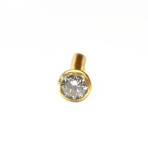 Tiny dot nose stud 14k Yellow Gold 18 gauge push pin nose piercing ring - $27.76
