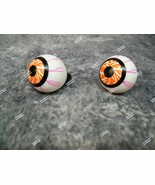 Pair of Eyeballs Halloween Prop Orange Bloodshot Eyes Pumpkin Mask Craft... - $11.15 CAD