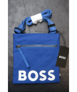 HUGO BOSS Pixel Logo Recyclé Matière Moyen Bleu Enveloppe Bandoulière Sac - $53.45