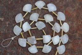 Natural, 20 pieces faceted fancy axe white Moonstone briolette gemstone beads, 1 - £44.86 GBP