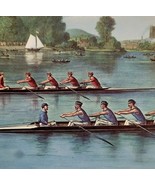 Vintage 1957 Currier &amp; Ives Lithograph Four Oared Shell Race Calendar Au... - $67.91 CAD