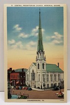 Chambersburg Pa Presbyterian Church Memorial Square Linen Era Postcard D10 - £3.71 GBP