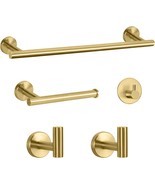 Nearmoon 5 Pcs Bathroom Hardware Set Sus304 Thicken Stainless, Brushed Gold - $46.58 CAD