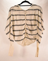 Free People Womens Sweater Striped Knit Hooded White Black Stripe S/P - £31.64 GBP