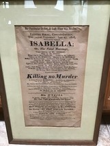 1816 Theatre Royal Drury Lane Broadside Playbill Isabella Killing Murder... - $430.37