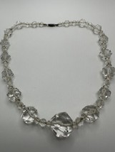Antique 1920s Crystal Flapper Dancer Graduated Bead Necklace 15.5” - £64.30 GBP