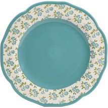 Four (4) Pioneer Woman ~ Teal Timeless Floral ~ 10.5&quot; Dinner Plate ~ Sto... - £47.05 GBP