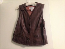 Vintage Chocolate Brown Leather Vest - £62.77 GBP