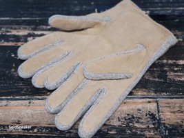 Polo Ralph Lauren Thinsulate 40g Beige Suede Winter Warm Insulated Glove Men L - £47.74 GBP